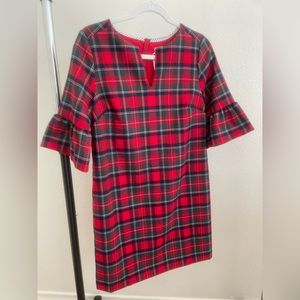 NWT Vineyard Vines Jolly Plaid Greenwich Flutter Sleeve Shift Dress